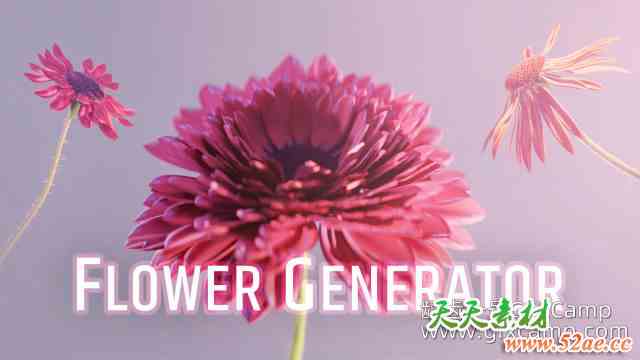 Blender花朵生成器资产预设 Flower Generator v1.1-天天素材网