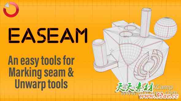 Blender展UV插件 Easeam V1.2.0 – An Easy And Quick Way To Marking Seam-天天素材网