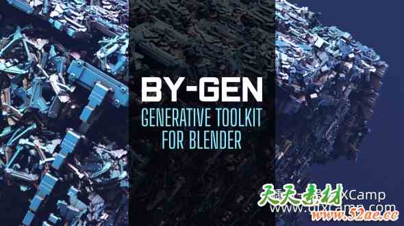Blender参数程序化抽象模型生成器插件 By-Gen v9.2.1 + Generators Lab-天天素材网