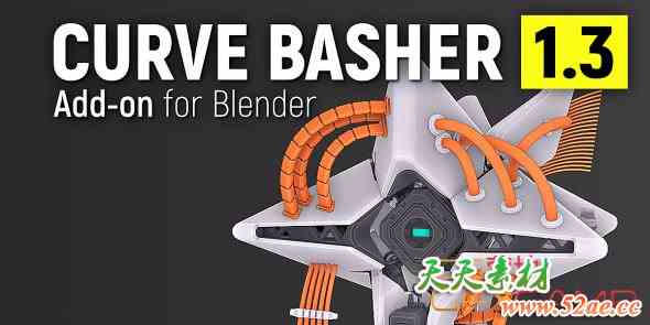 Blender三维电缆曲线生成插件 Curve Basher v1.4 + 使用教程-天天素材网
