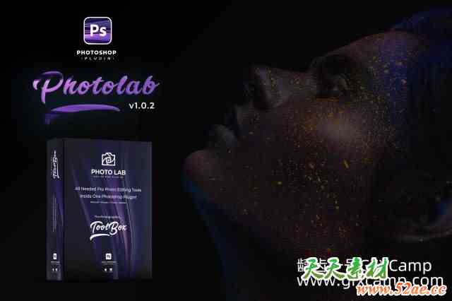 PS图片滤镜特效脚本插件 Photo Lab – Photo Editing Tools V1.2 – Photoshop Plugin-天天素材网
