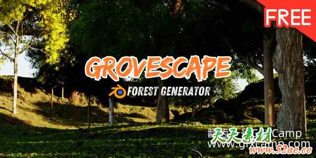 Blender树木植物生成器资产预设 Grovescape – Forest Generator For Blender-天天素材网