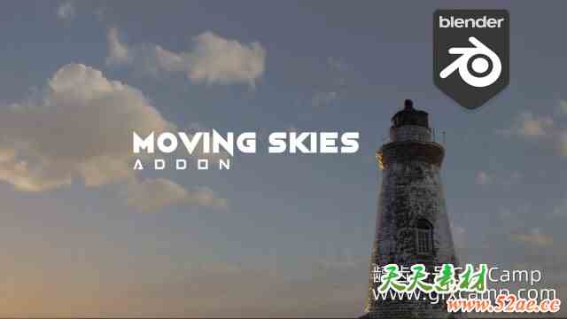 Blender动态云彩天空插件 Moving Skies-天天素材网