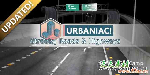 Blender街道高架桥道路模型资产预设 Urbaniac! Street Roads & Highways v3.06 Pro-天天素材网