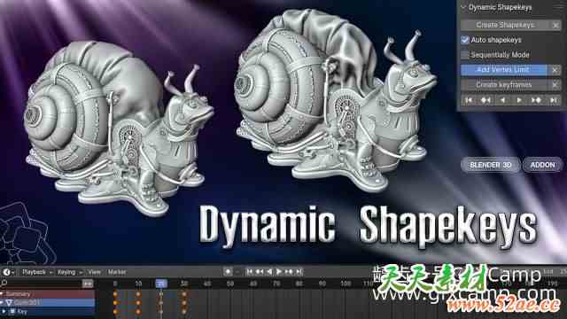 Blender形态键动画插件 Dynamic Shapekeys V1.1.5 + 使用教程-天天素材网