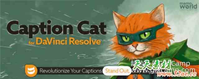 达芬奇对白字幕动画插件 Caption Cat V1.0 for DaVinci Resolve-天天素材网